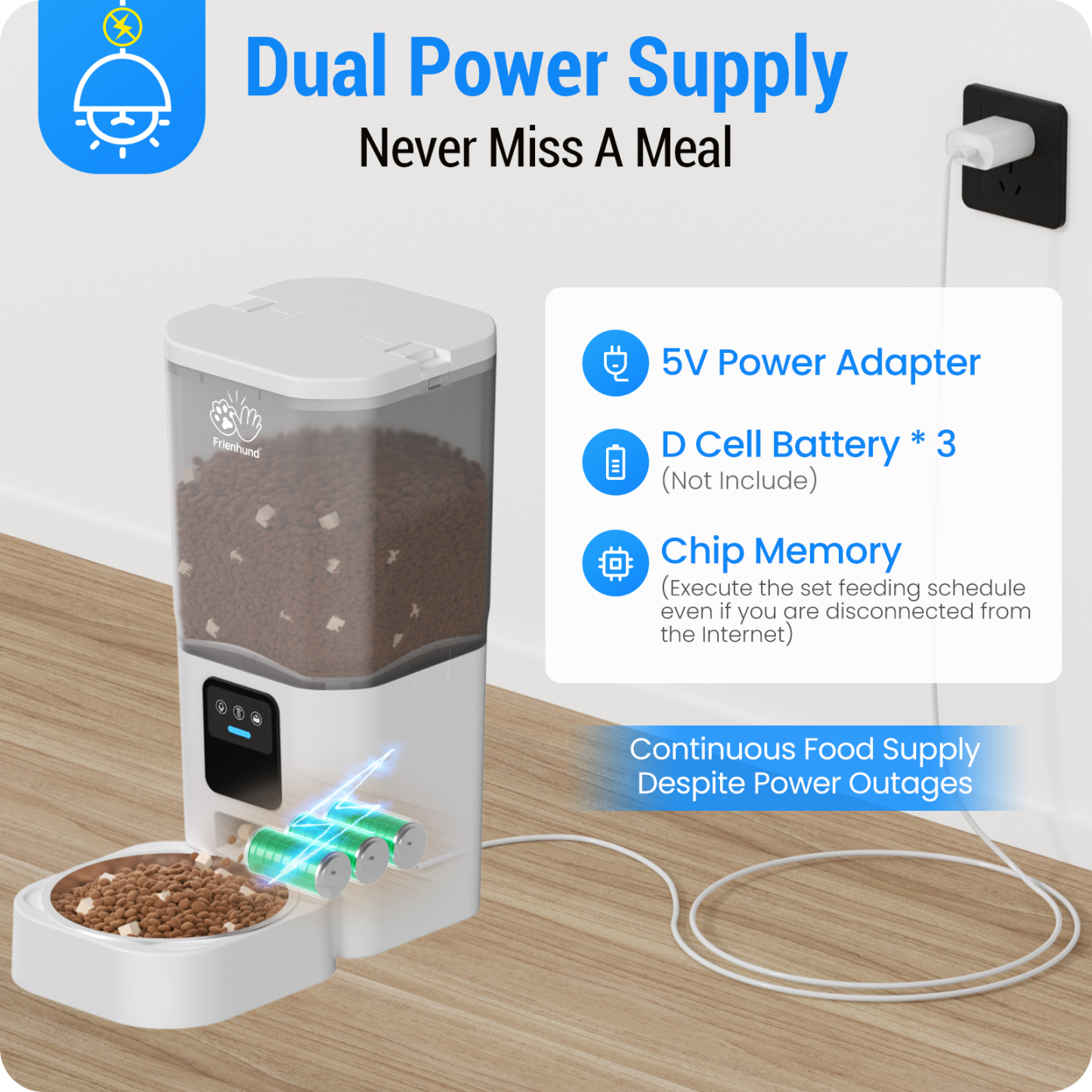 Frienhund by Apasiri Automatic Cat Feeder with 2K Camera: 5G WiFi  