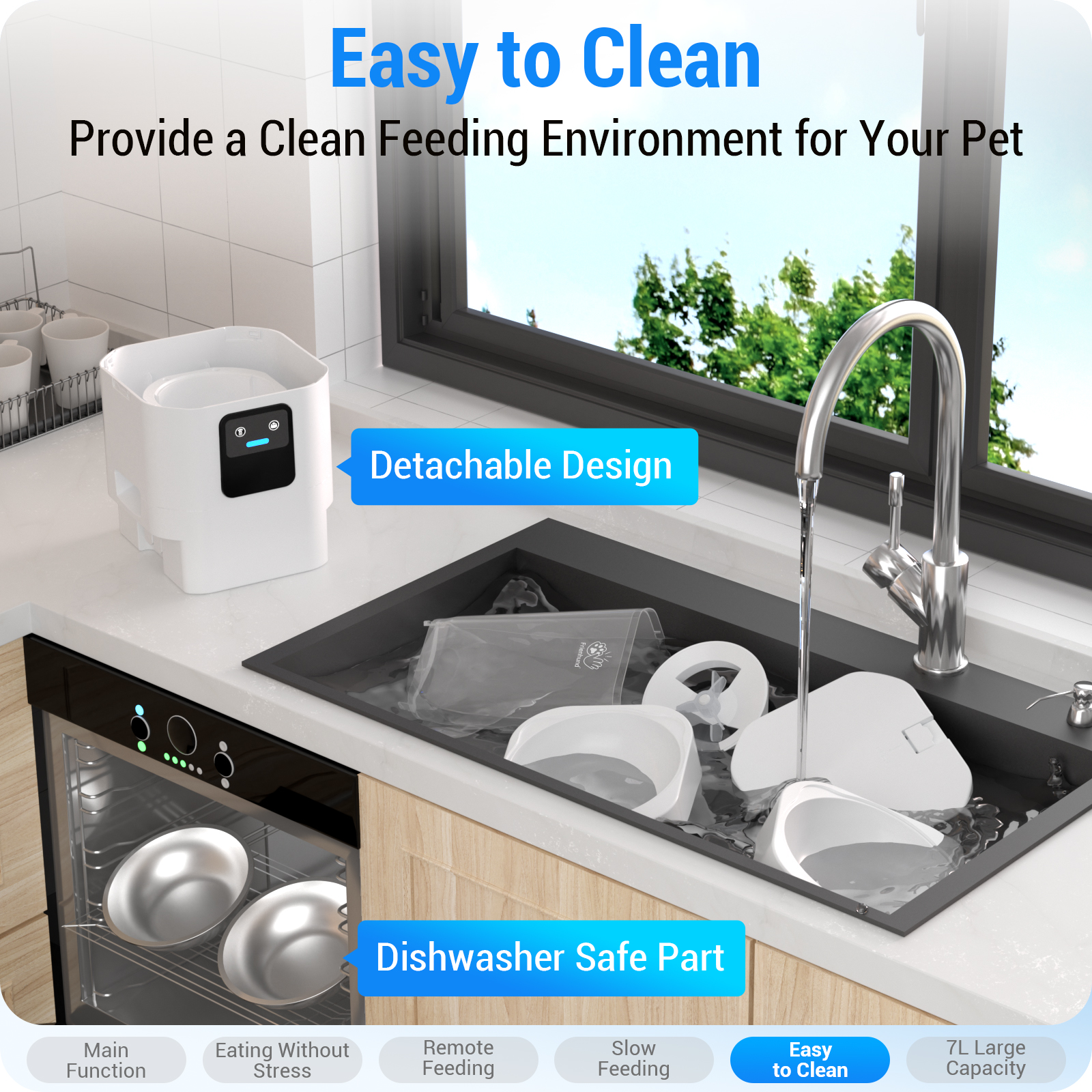 Automatic Cat Feeder with Slow Feed for 2 Cats: 5G WiFi