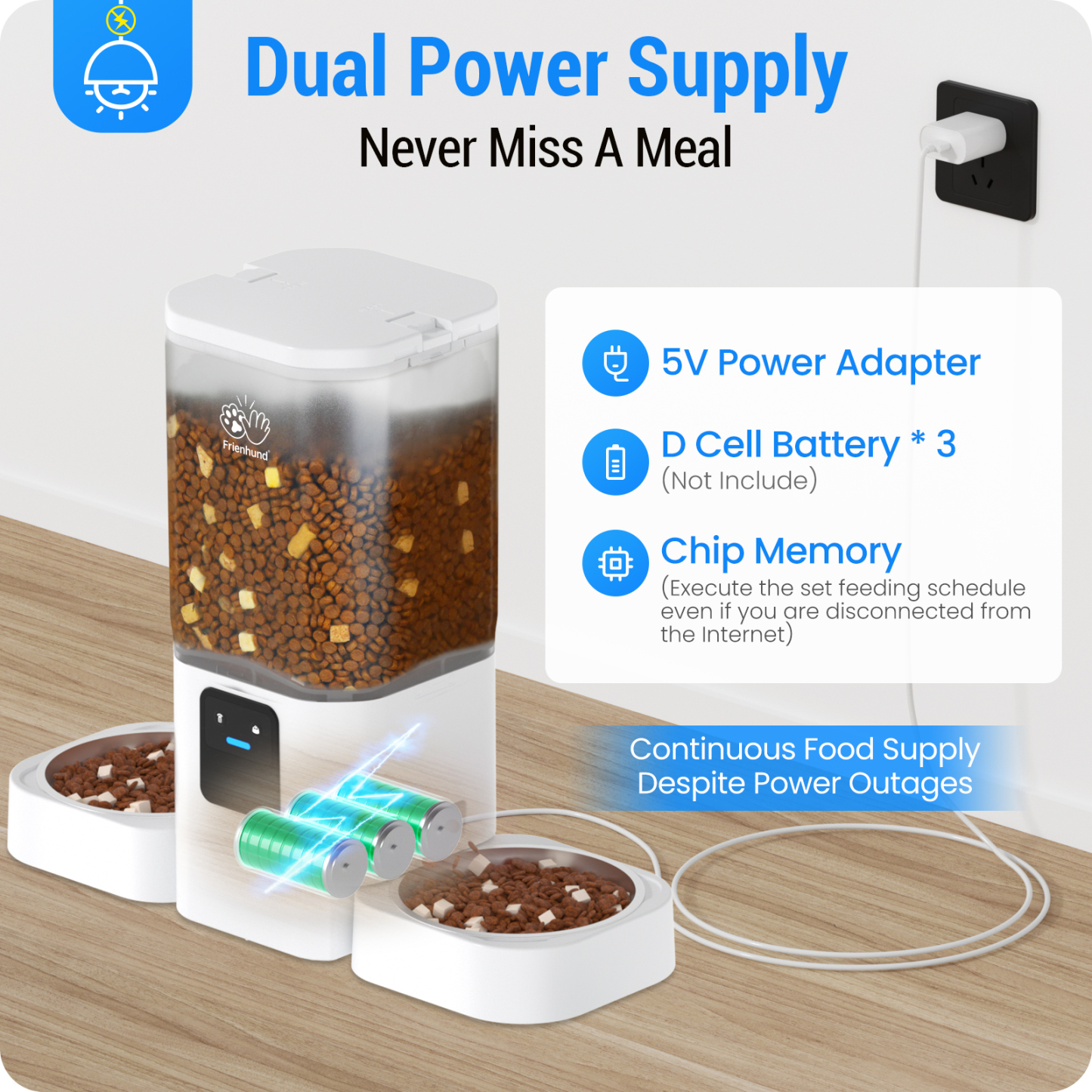 Automatic Cat Feeder with Slow Feed for 2 Cats: 5G WiFi