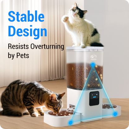 Automatic Cat Feeder with Slow Feed for 2 Cats: 5G WiFi