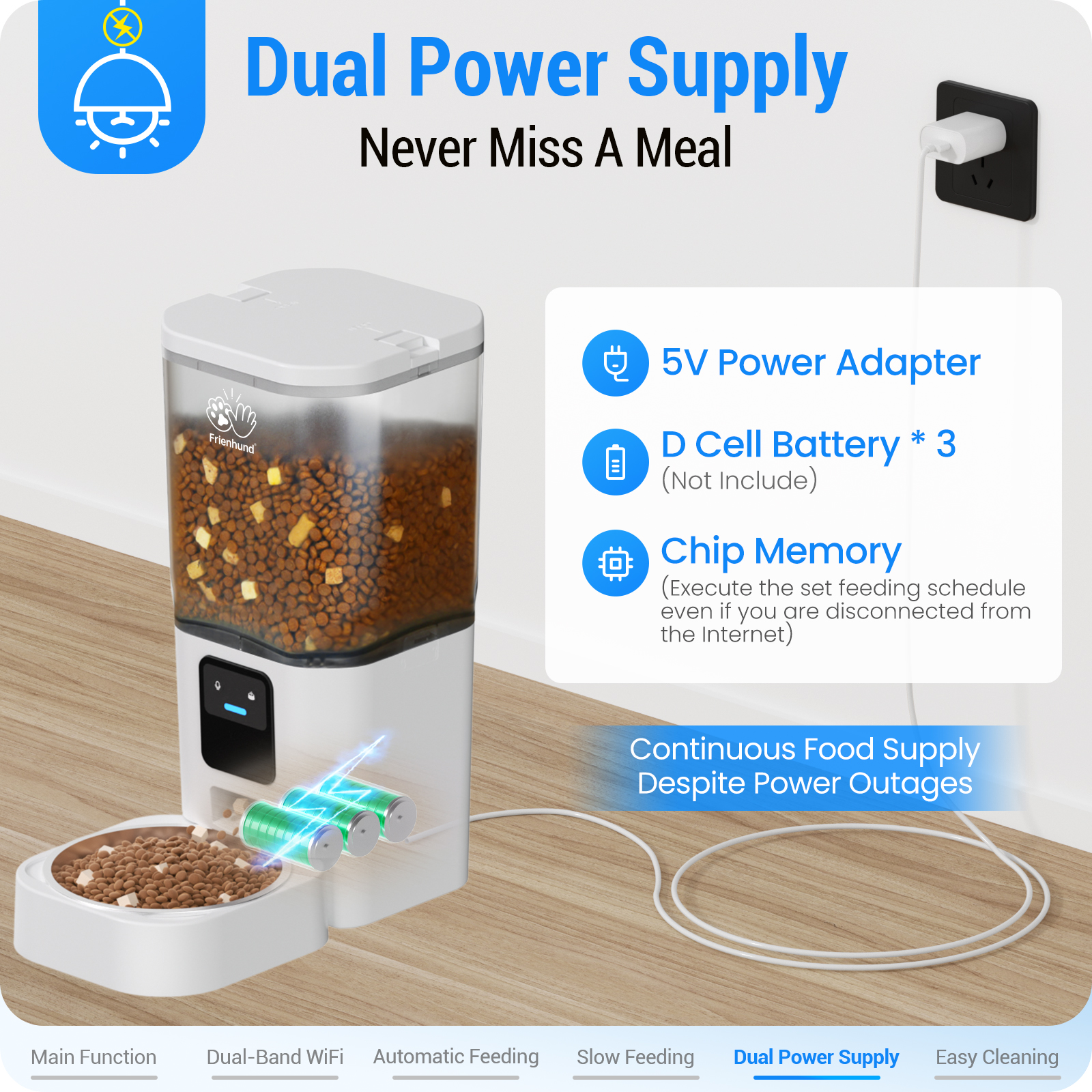 Frienhund by Apasiri 7L Automatic Cat Feeder with Slow Feed: 5G WiFi