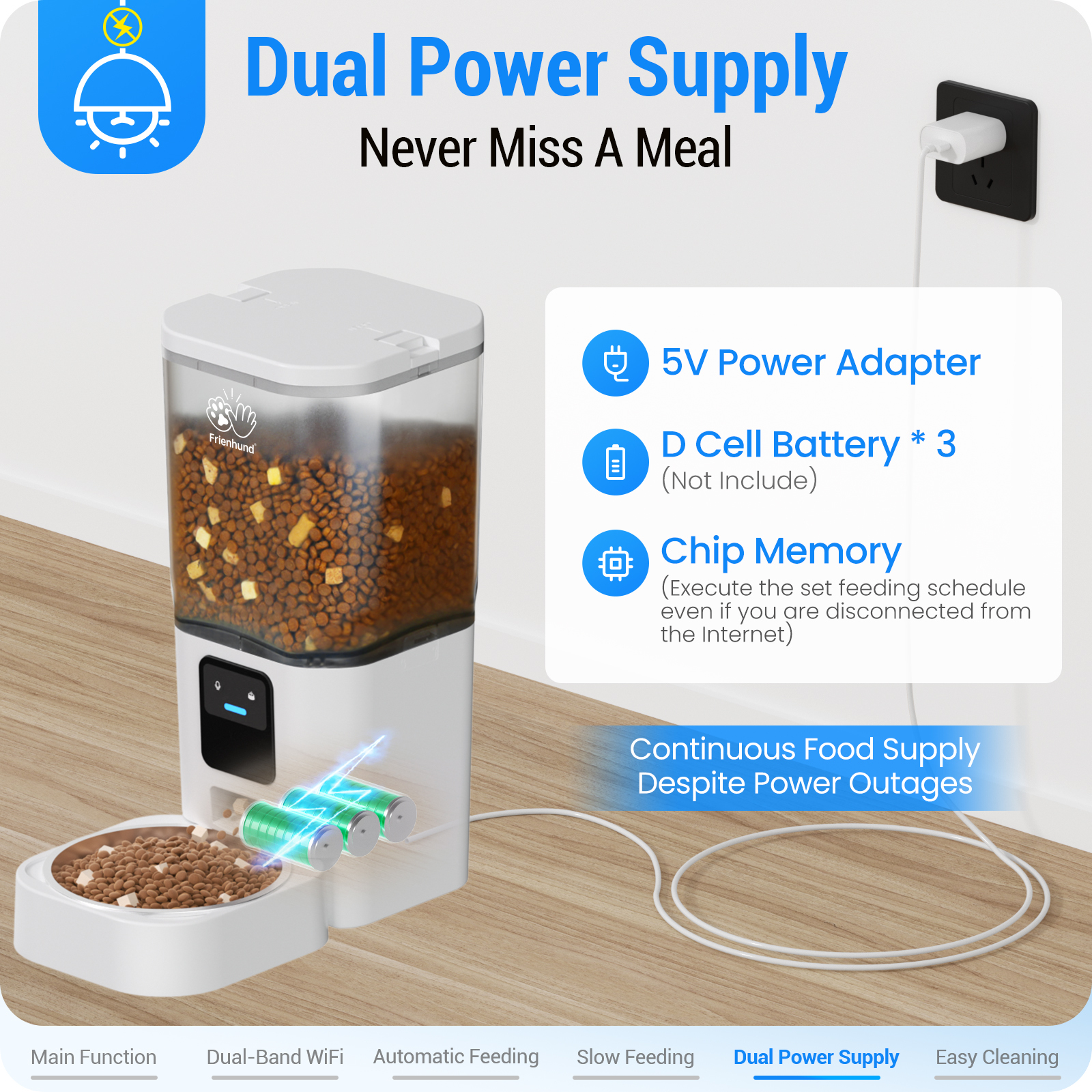 Frienhund by Apasiri 7L Automatic Cat Feeder with Slow Feed: 5G WiFi