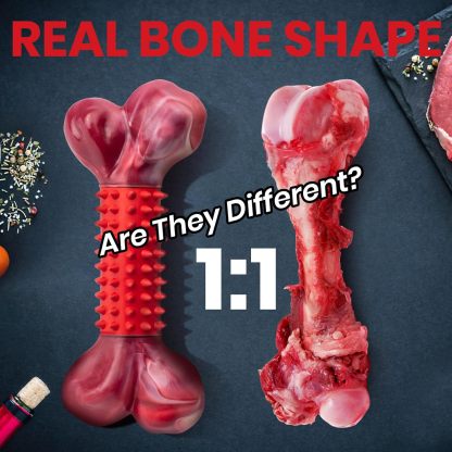 Apasiri Tough Dog Toys for Aggressive Chewers Large Breed, Beef Flavor Dog Chew Bone, Nylon & Rubber Chew Toy for Medium Large Dogs