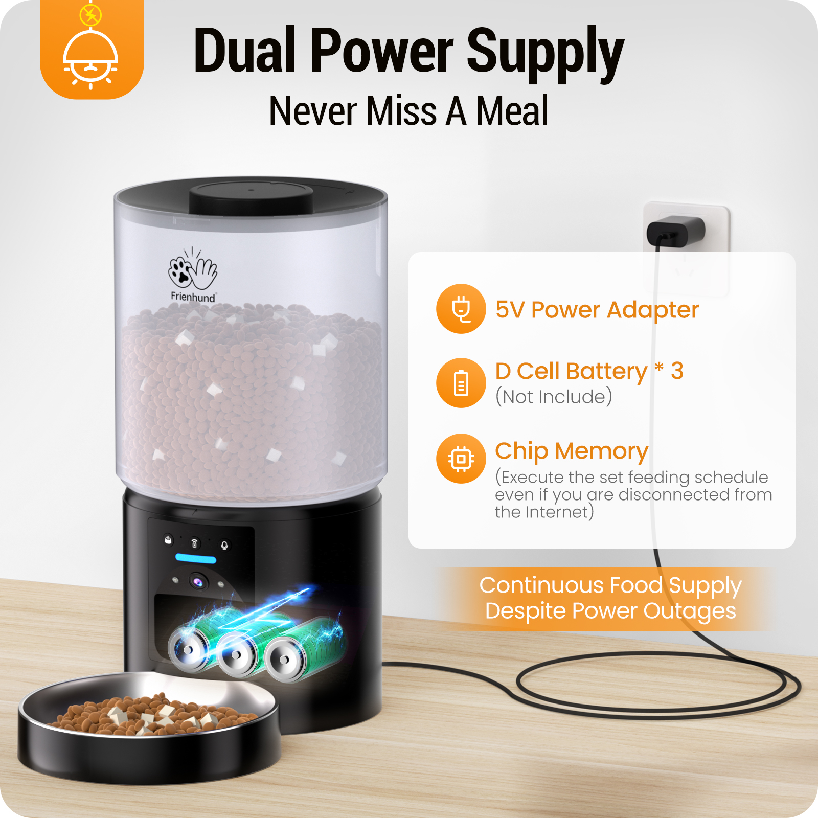 5L Automatic Cat Feeder with 2K HD Camera: 5G WiFi Automatic Dog Feeder with Night Vision