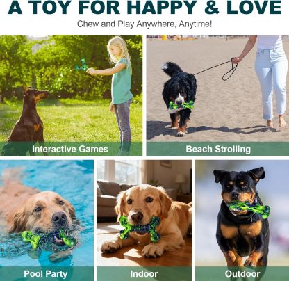 Dog Toys for Aggressive Chewers – 3 Pack Tough Chew Toys for Medium Large Breed 25-80lbs, Strong Durable Dog Bones to Keep Them Busy