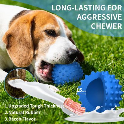 Apasiri Dog Toys for Aggressive Chewers, Dog Balls, Dog Balls for Aggressive Chewers ：Flavor 2 Pack