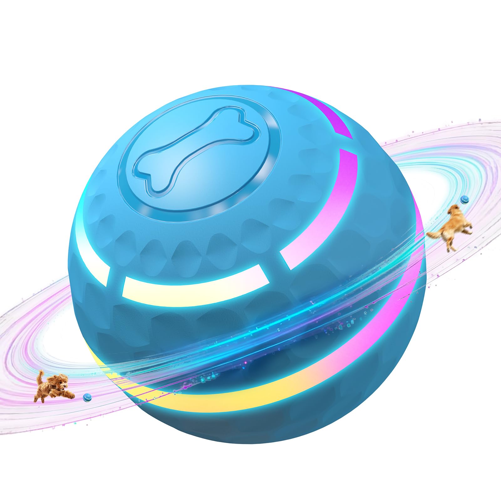 Apasiri Interactive Dog Toys: Automatic Moving Dog Balls with LED Lights