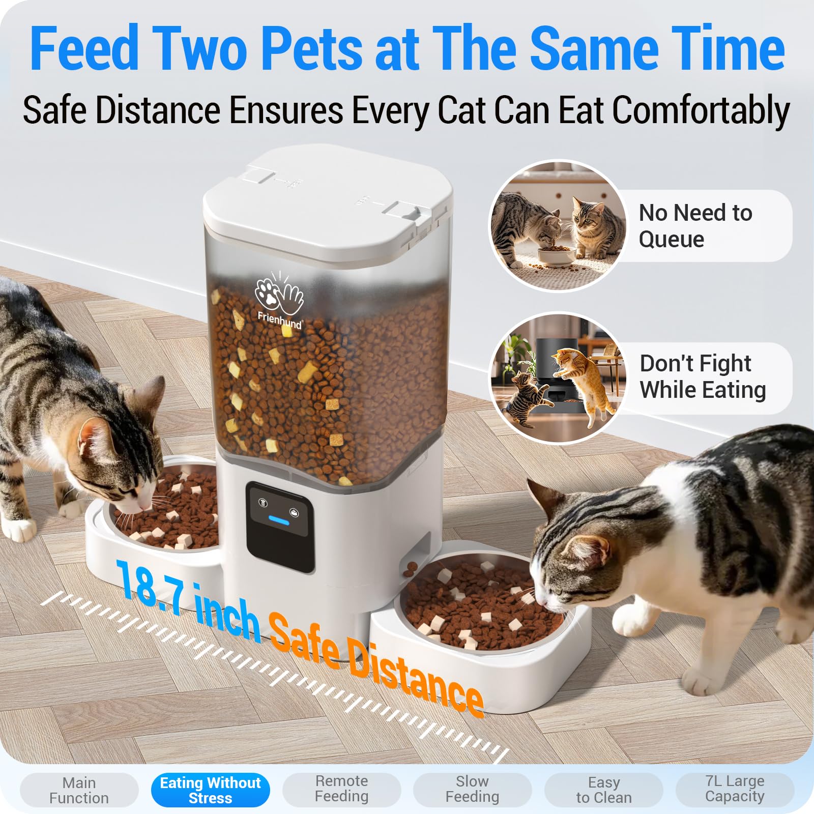 Automatic Cat Feeders 2 cat with Slow Feed: Automatic Dog Feeder with 5G WiFi
