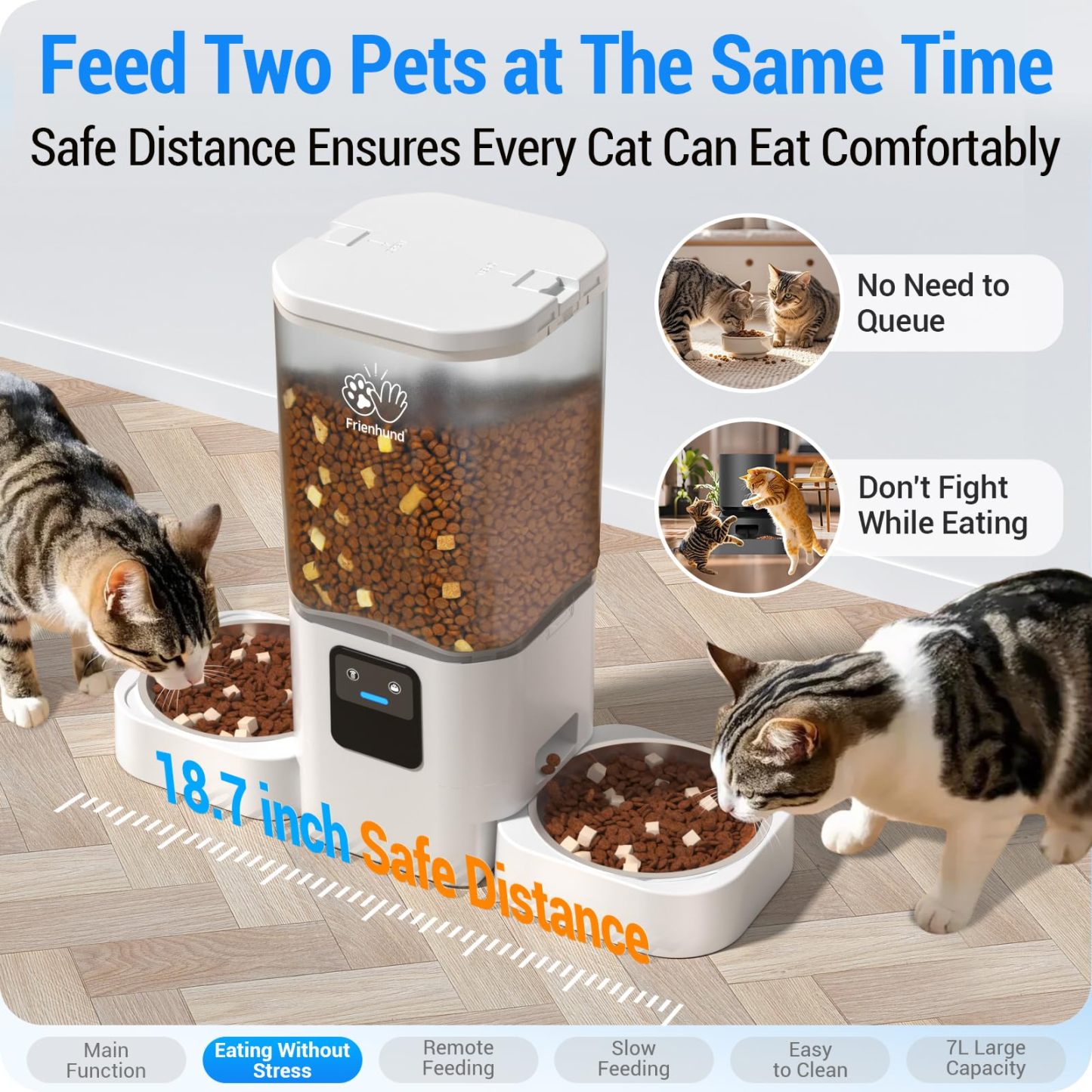 Automatic Cat Feeders 2 cat with Slow Feed: Automatic Dog Feeder with 5G WiFi