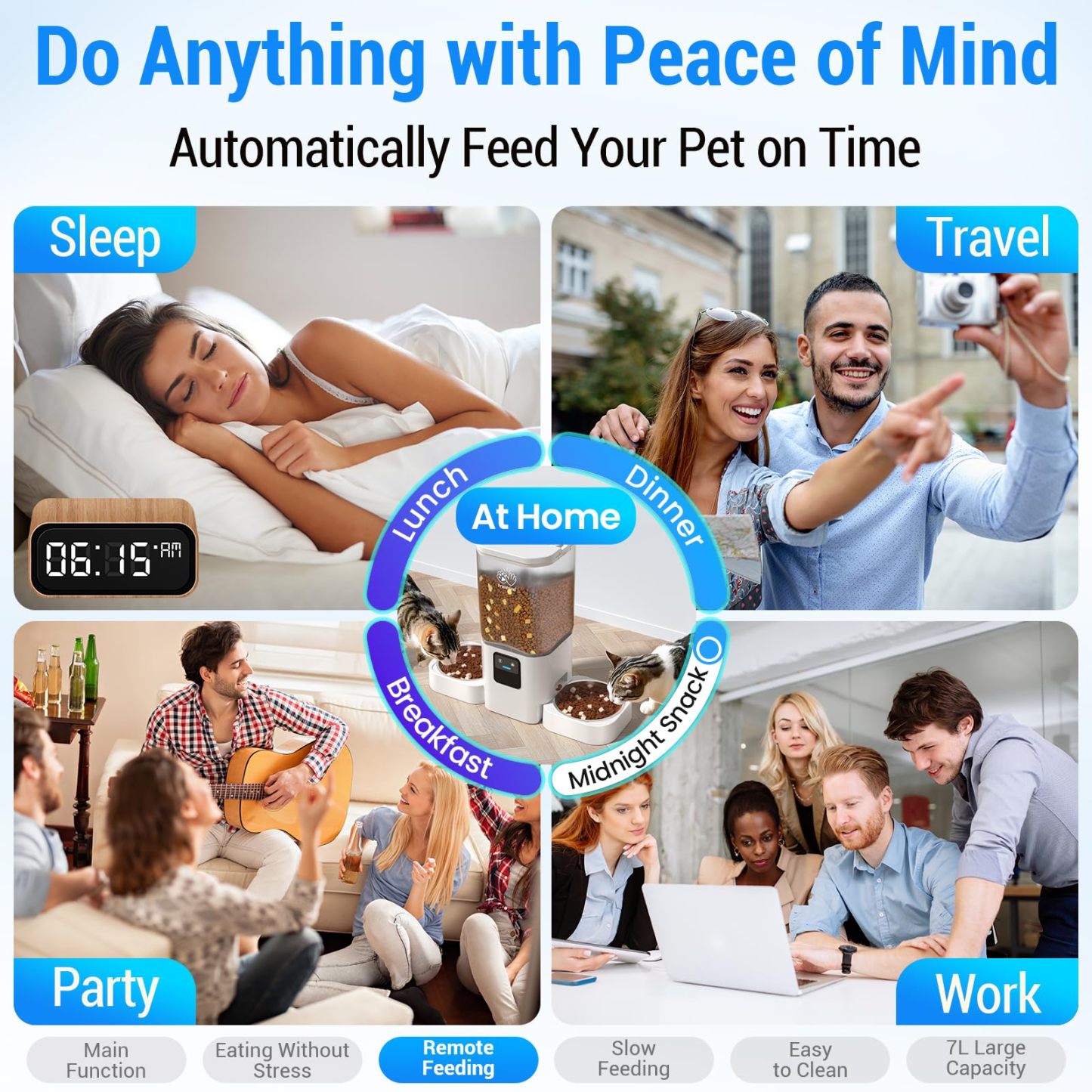 Automatic Cat Feeders 2 cat with Slow Feed: Automatic Dog Feeder with 5G WiFi