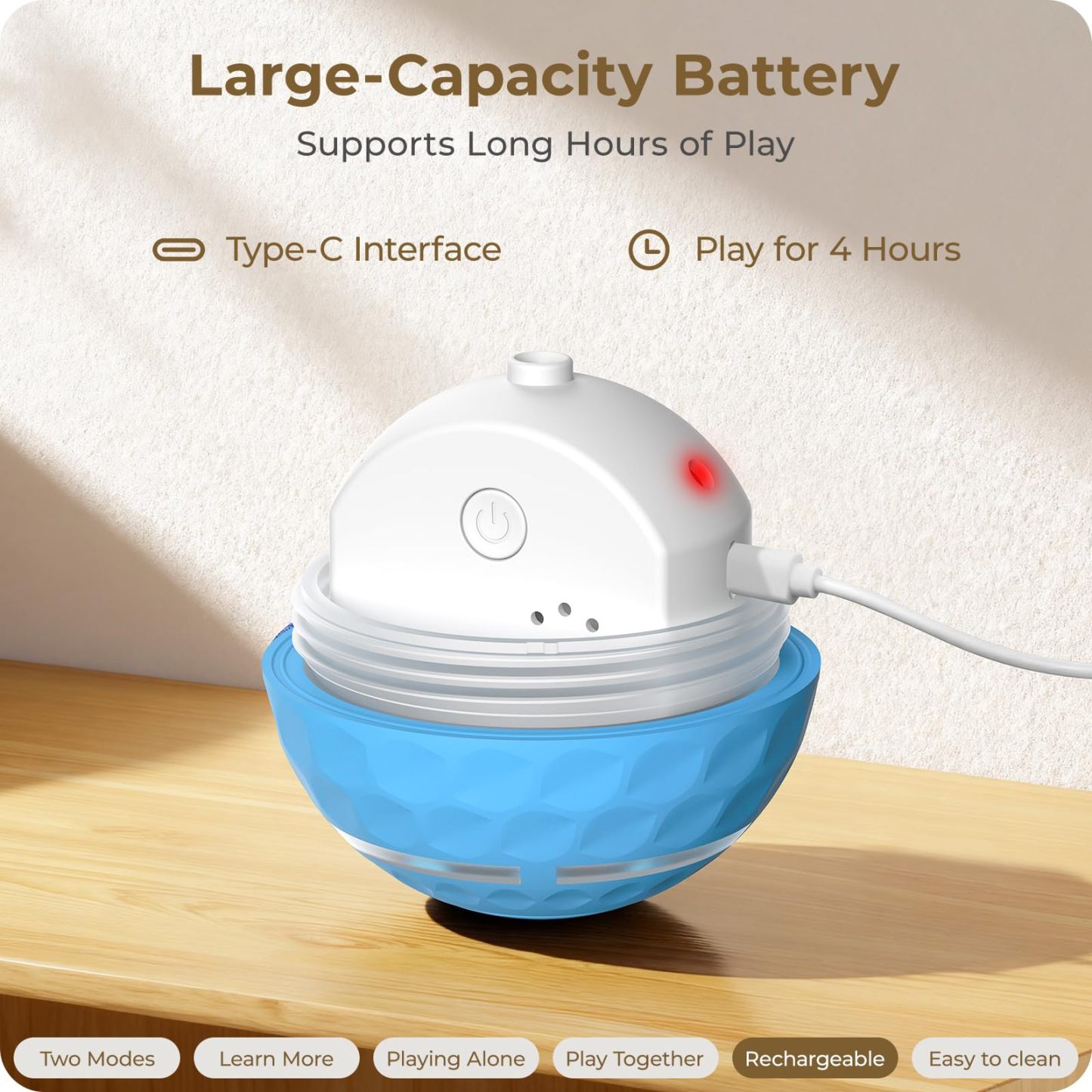 Apasiri Interactive Dog Toys: Automatic Moving Dog Balls with LED Lights