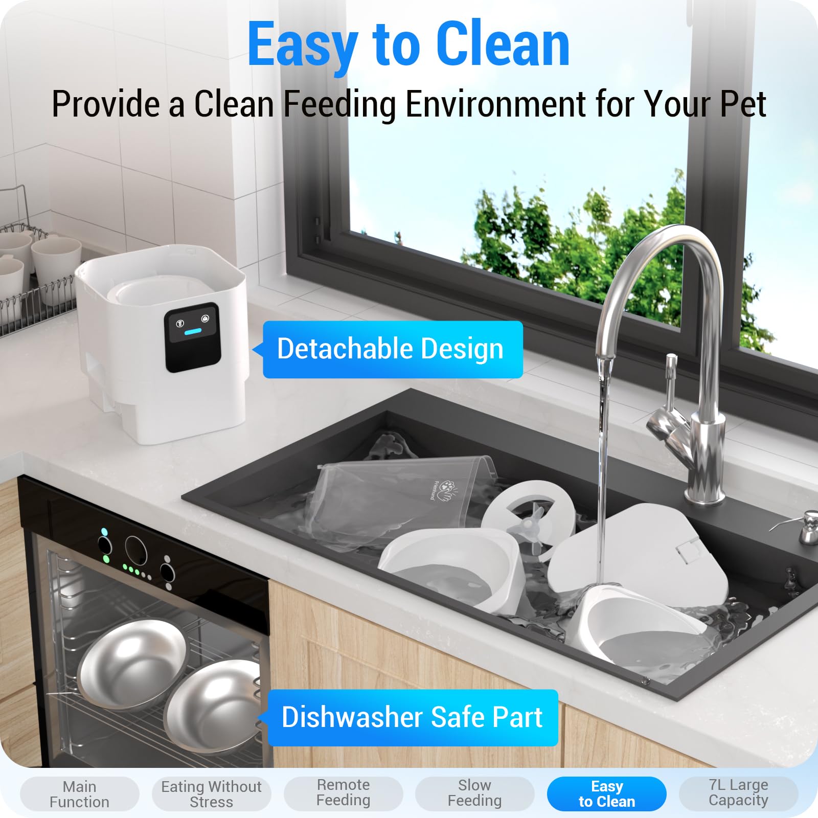 Automatic Cat Feeders 2 cat with Slow Feed: Automatic Dog Feeder with 5G WiFi