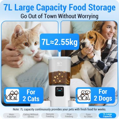 Automatic Cat Feeders 2 cat with Slow Feed: Automatic Dog Feeder with 5G WiFi