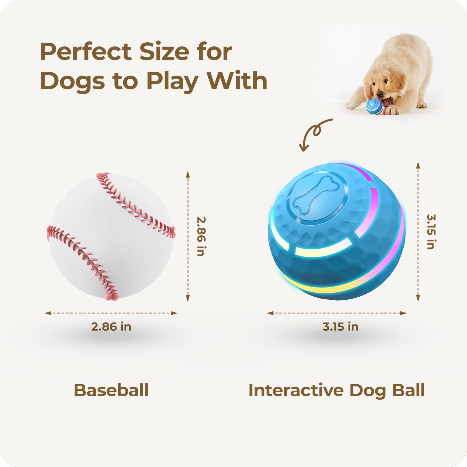 Apasiri Interactive Dog Toys: Automatic Moving Dog Balls with LED Lights
