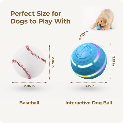 Apasiri Interactive Dog Toys: Automatic Moving Dog Balls with LED Lights