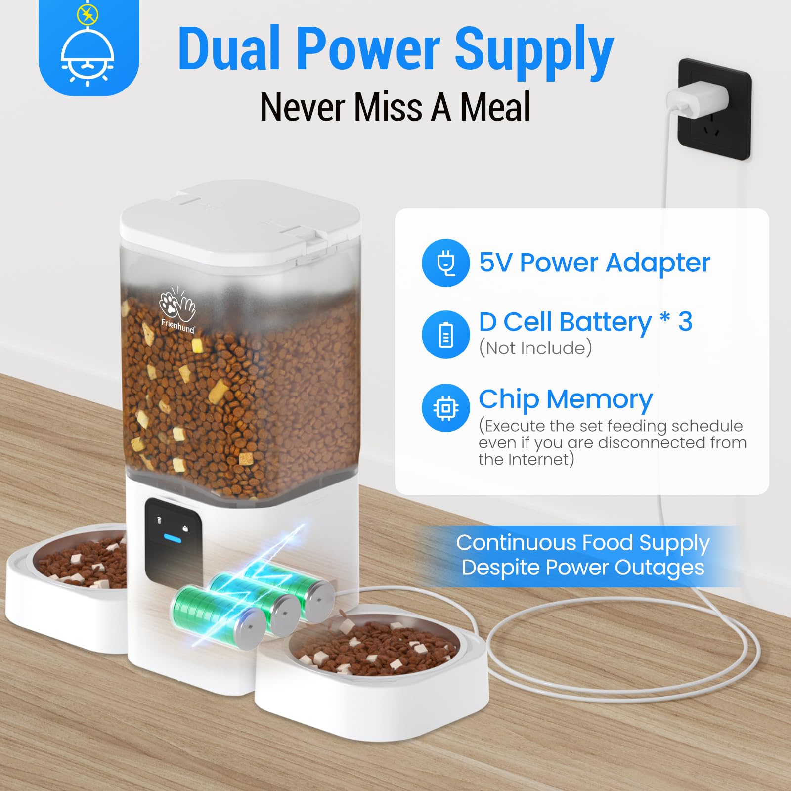 Automatic Cat Feeders 2 cat with Slow Feed: Automatic Dog Feeder with 5G WiFi