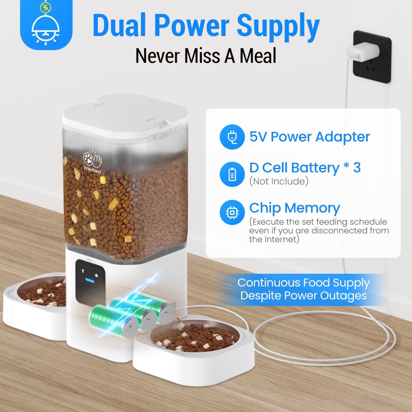 Automatic Cat Feeders 2 cat with Slow Feed: Automatic Dog Feeder with 5G WiFi