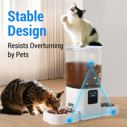 Automatic Cat Feeders 2 cat with Slow Feed: Automatic Dog Feeder with 5G WiFi