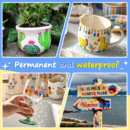 Oil-Based Permanent Paint Markers, 12 Colors