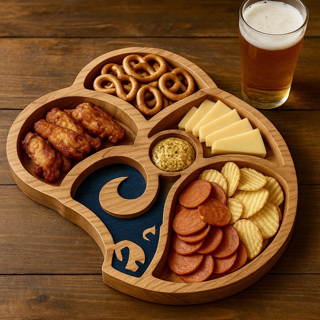 Team Legacy Wooden Charcuterie Board – Limited Edition Game Day Platter