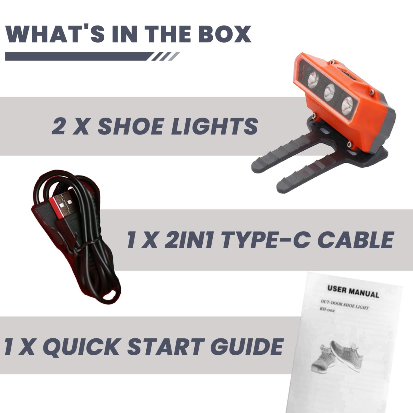 Shoe Lights - One Charge Lasts for 8 Hours - 2 Pcs
