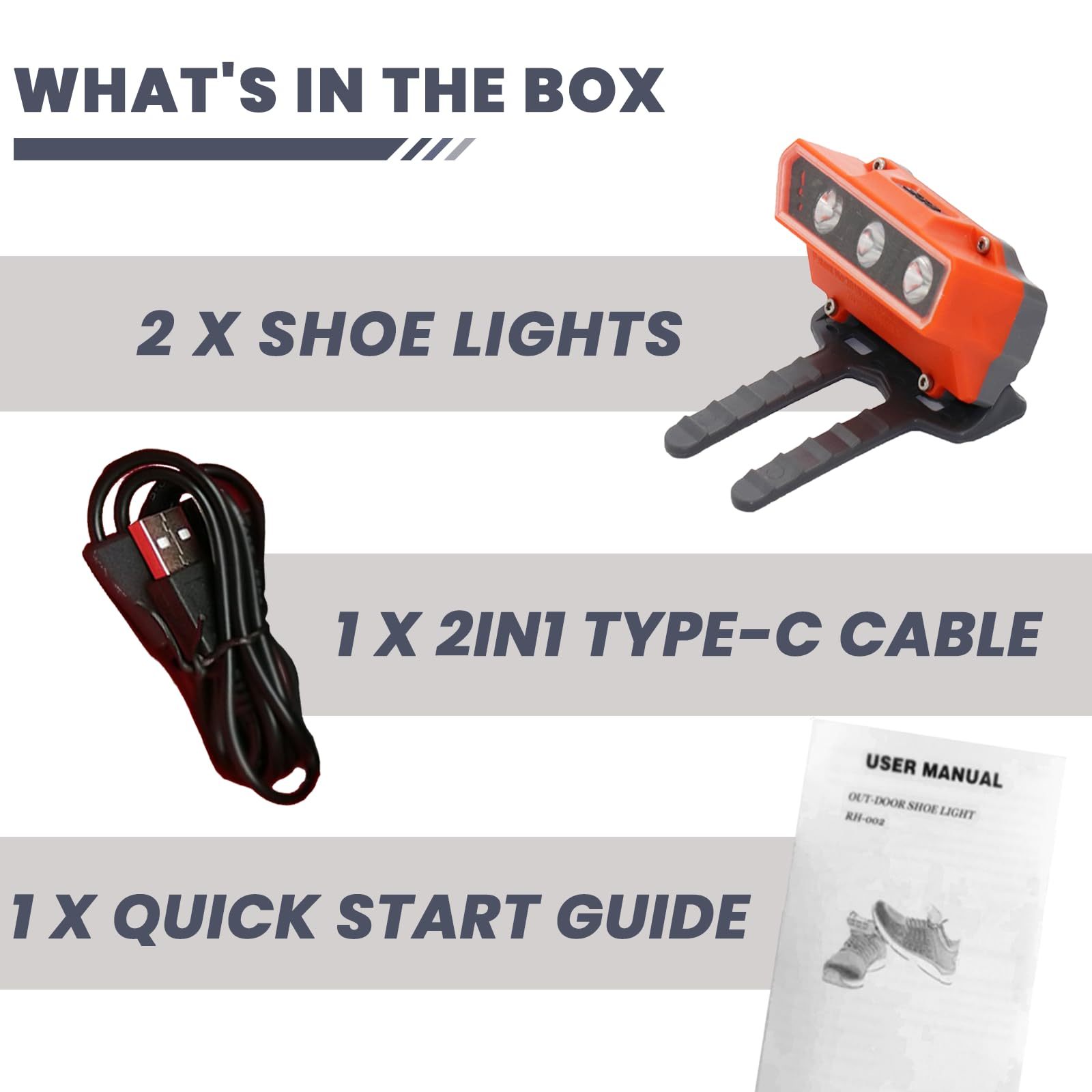 Shoe Lights - One Charge Lasts for 8 Hours - 2 Pcs