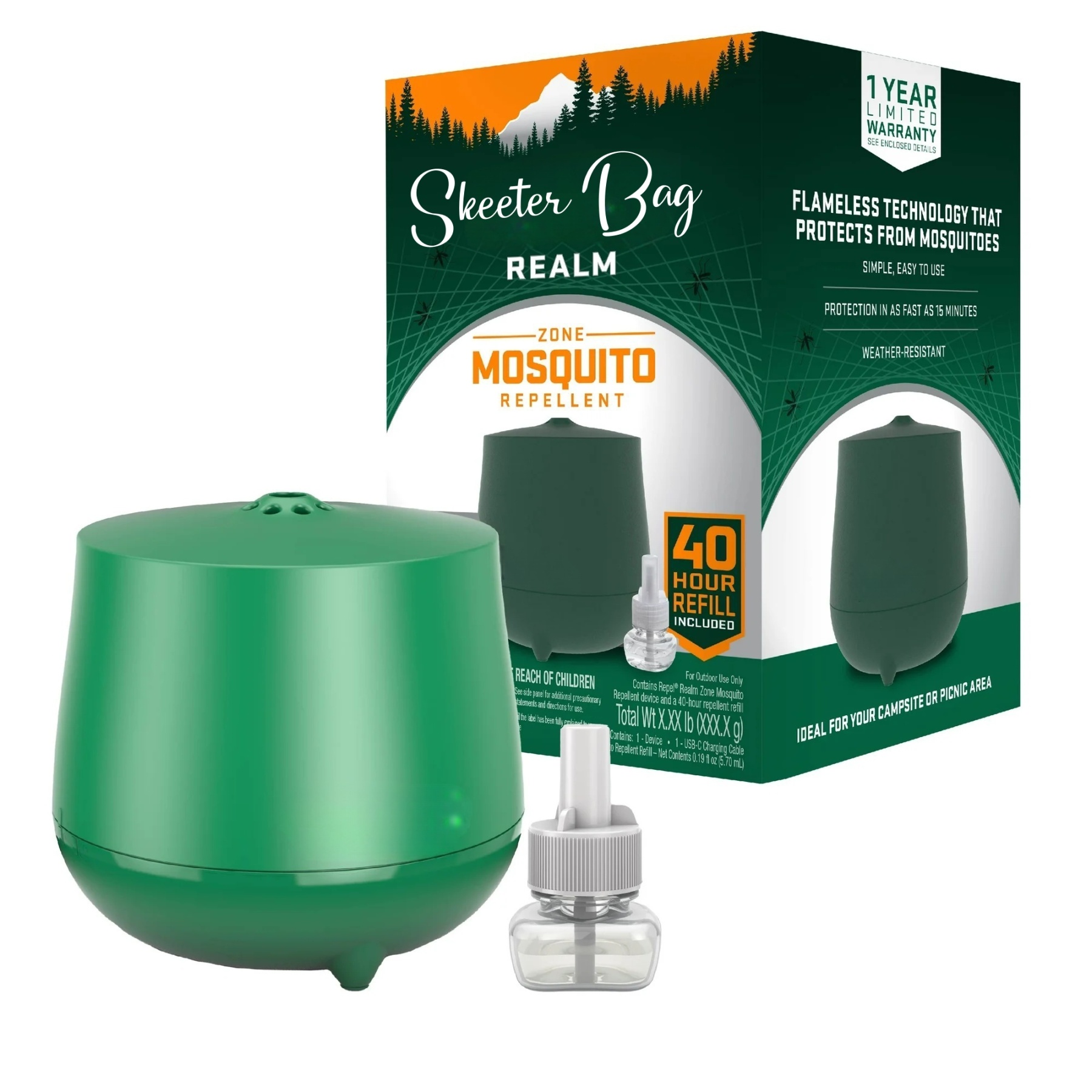 Skeeter Bag Mosquito Repellent Device, Rechargeable Outdoor Diffuser