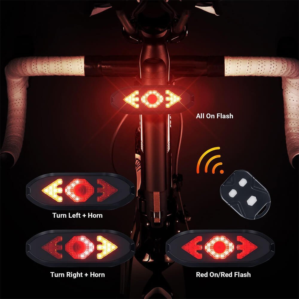 Bike Tail Light with Turn Signals - 1 Pcs - Croc Lights