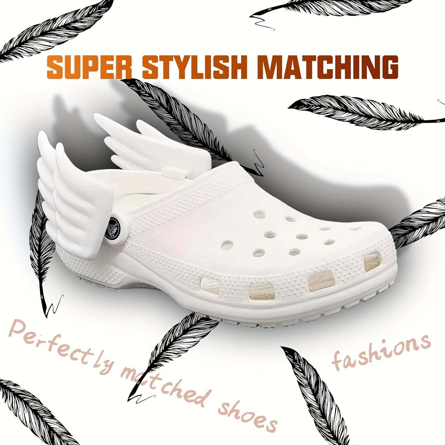 Croc Cool Fly Wing Charms - 2 Pcs-Croc Lights®