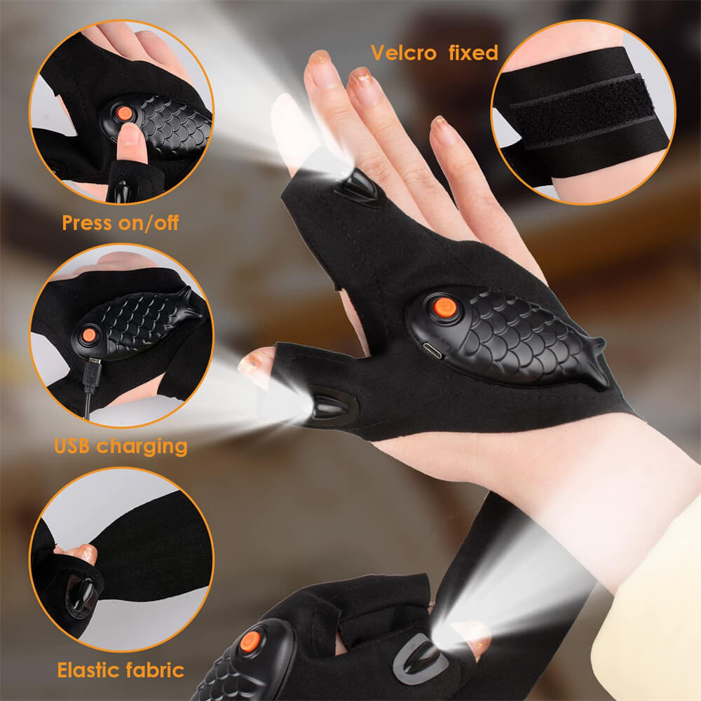 LED Flashlight Gloves - 2 Pcs-Croc Lights®