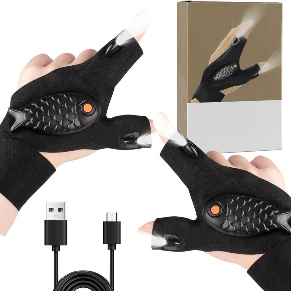 LED Flashlight Gloves - 2 Pcs-Croc Lights®