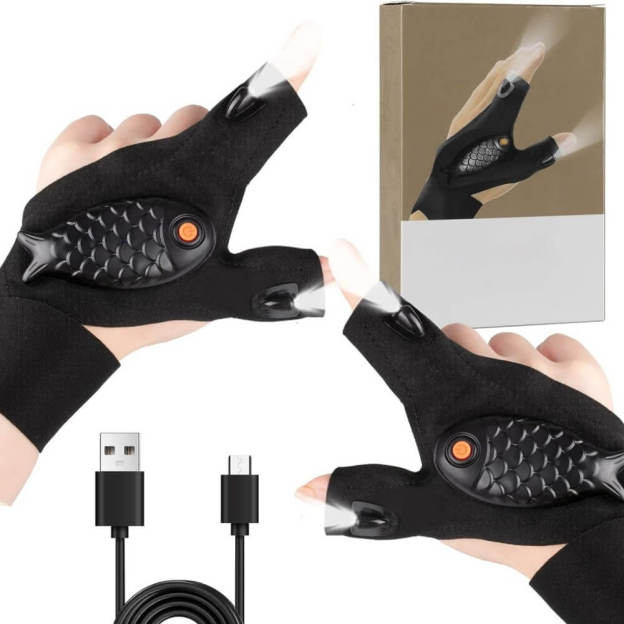 LED Flashlight Gloves - 2 Pcs-Croc Lights®
