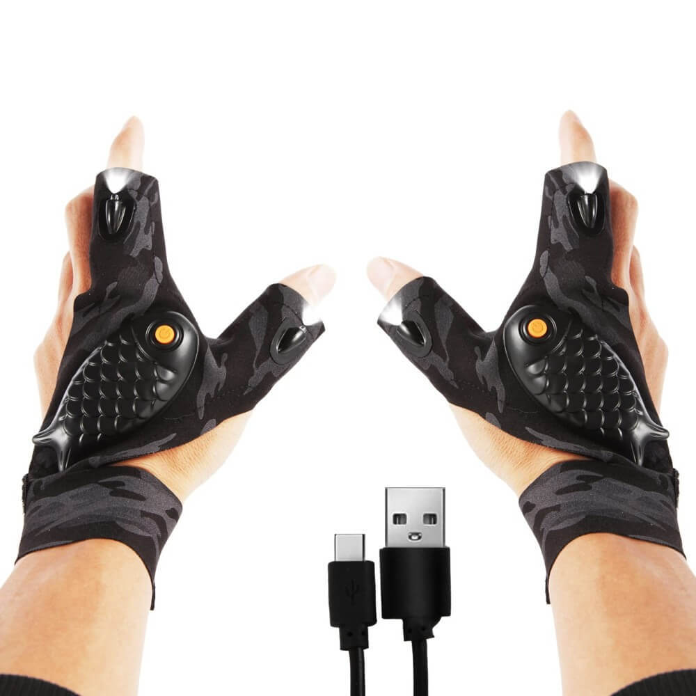 LED Flashlight Gloves - 2 Pcs-Croc Lights®