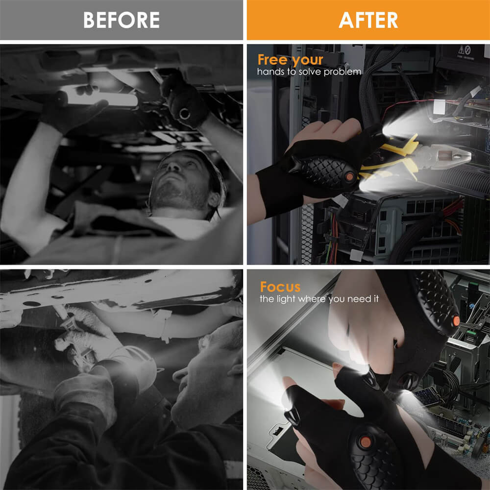 LED Flashlight Gloves - 2 Pcs-Croc Lights®