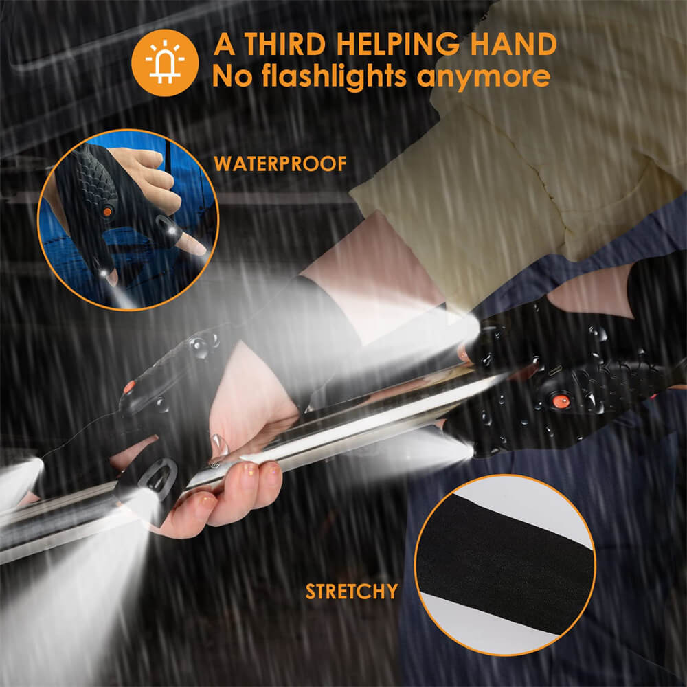 LED Flashlight Gloves - 2 Pcs-Croc Lights®