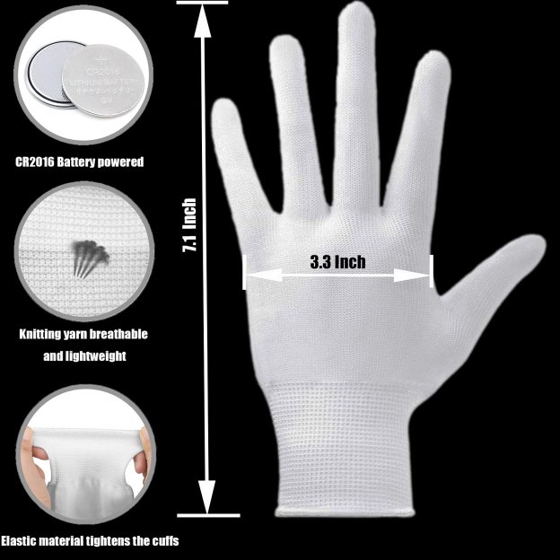 Led Gloves - 2 Pcs - Croc Lights