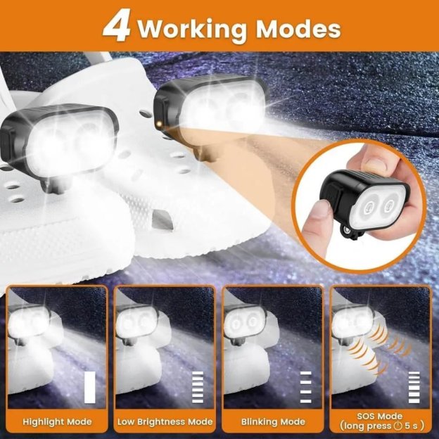 Robot Croc lights - Dual LED Lamp Beads - 2 Pcs - Croc Lights