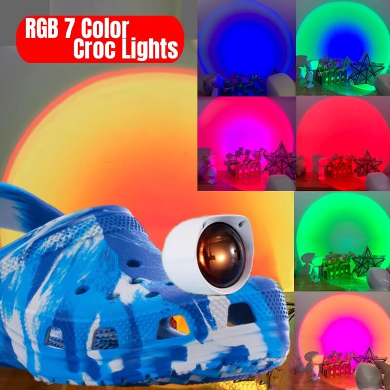 Sunset Croc Lights - 7 Color - 2 Pcs - Croc Lights
