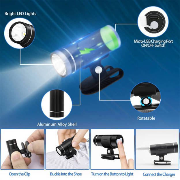 Universal Croc Lights - Lighting Visibility Up To 600 Feet - 2 Pcs - Croc Lights