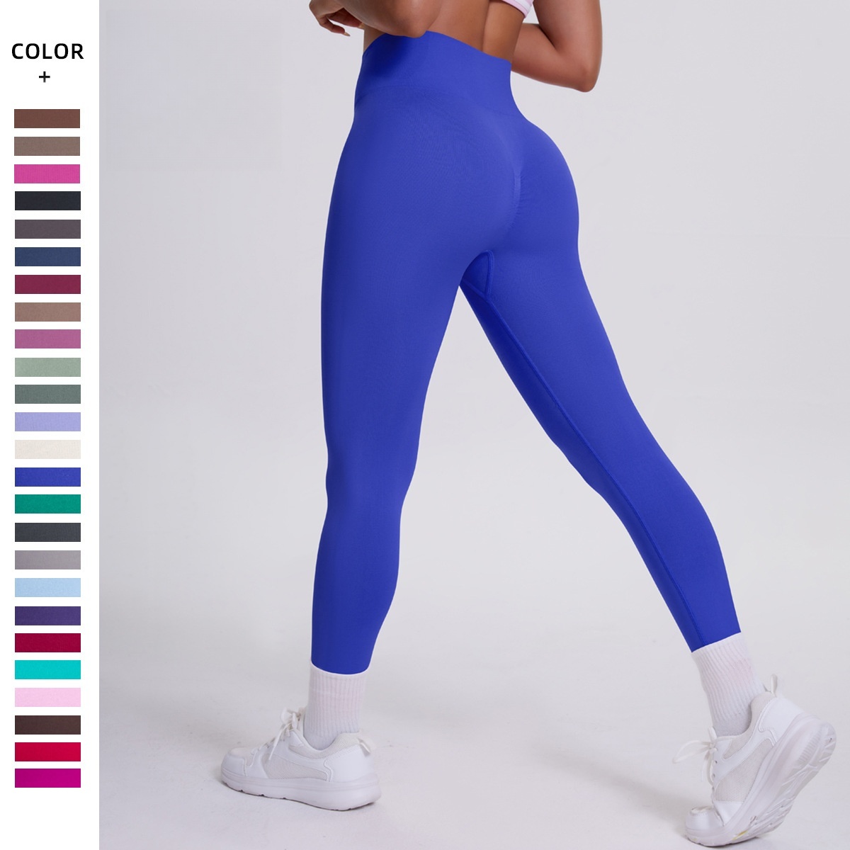 Seamless High-Waist Lycra Yoga Leggings – Sculpting 7/8 Pants for Workout, Running & Gym
