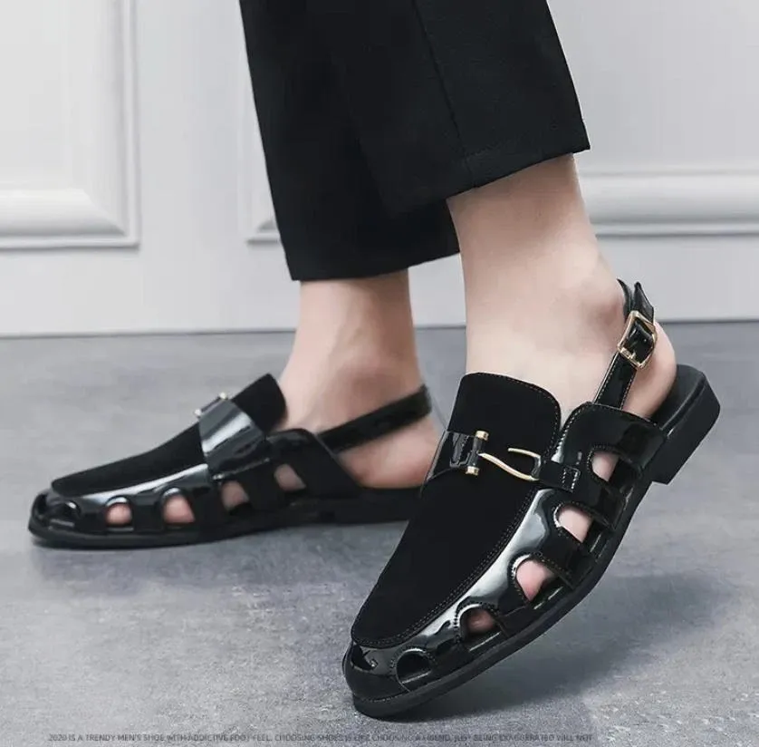 Chic Mens Fisherman Sandals Breathable Hollow Out Buckle Shoes Flats Summer New