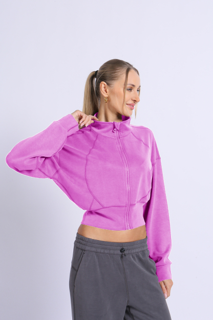 NUCBN® Velvet Series-Modal Fabric Sports Leisure Stand Collar Jacket