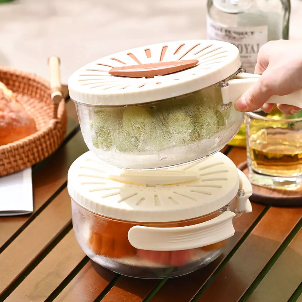 Fruits Drain Baskets with Lid Colander Portable Fridge Food Storage Containers