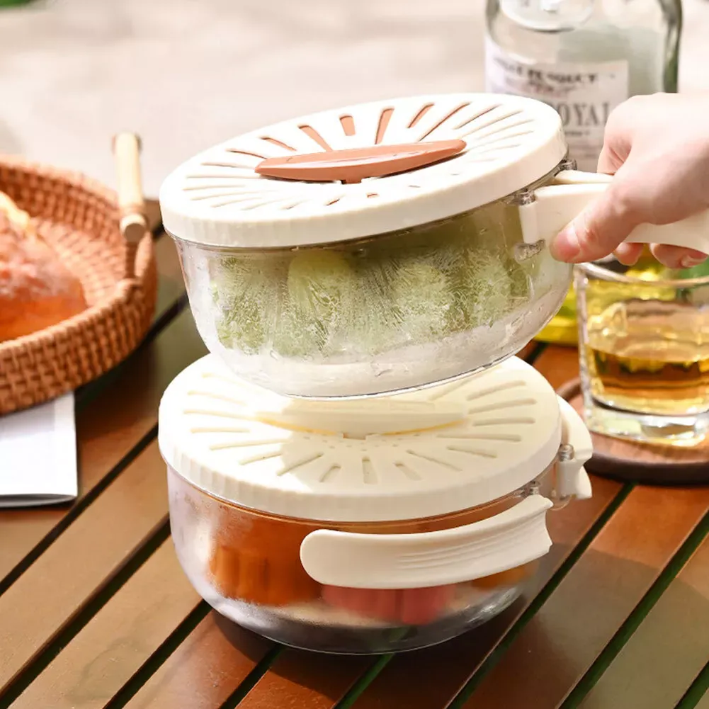 Fruits Drain Baskets with Lid Colander Portable Fridge Food Storage Containers