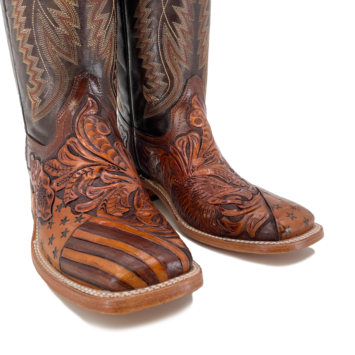 Women’s Bulldog Hand Tooled Boots - Floral Rustic
