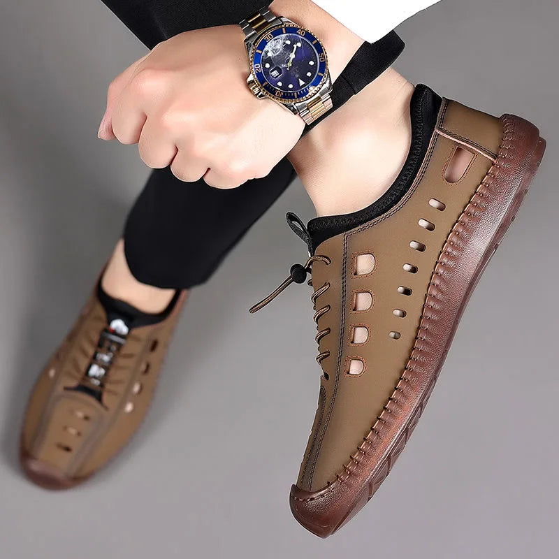 Men's BreathableSandals - Casual Hollow Out Flat Sneakers for Business & Everyday Wear