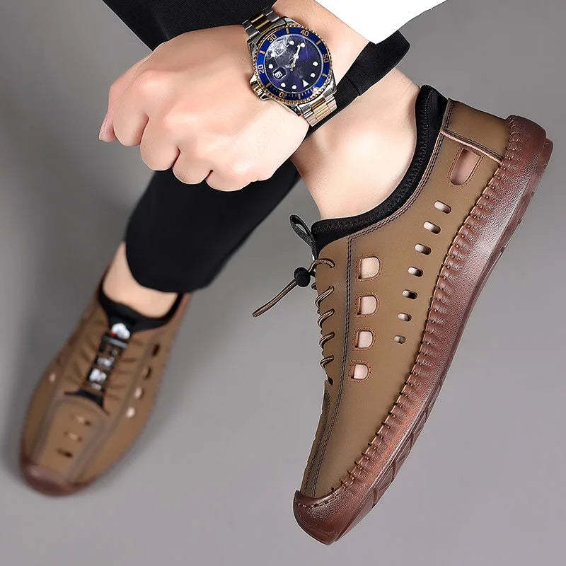 Men's BreathableSandals - Casual Hollow Out Flat Sneakers for Business & Everyday Wear