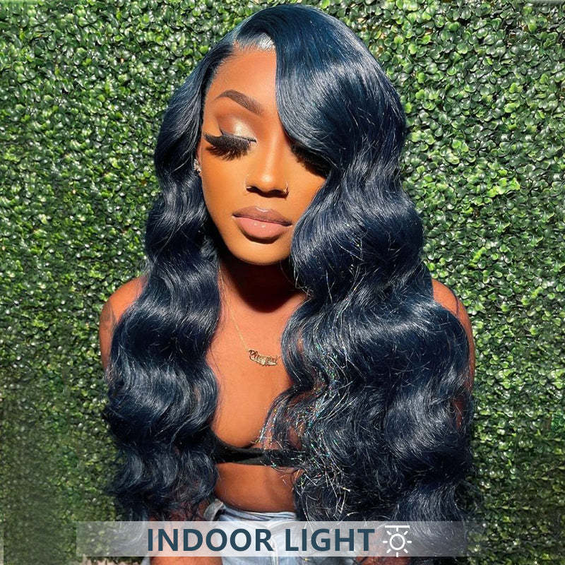 Sale | Glueless Midnight Blue 7x6/13x6 FULL Lace Frontal Wig 16"-34" Colored Human Hair Wigs