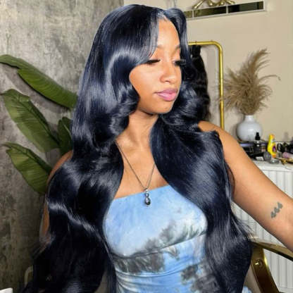 Sale | Glueless Midnight Blue 7x6/13x6 FULL Lace Frontal Wig 16"-34" Colored Human Hair Wigs