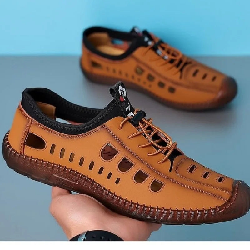 Men's BreathableSandals - Casual Hollow Out Flat Sneakers for Business & Everyday Wear
